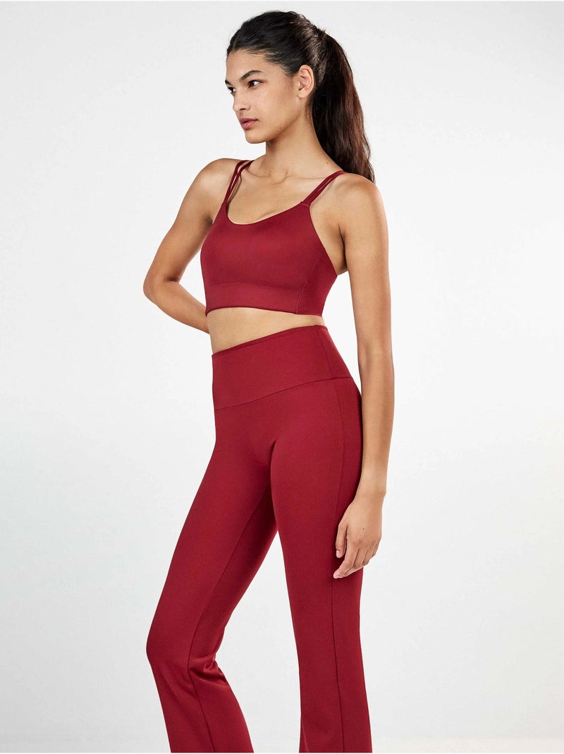 Pantalón largo flare Granate - Kiabi