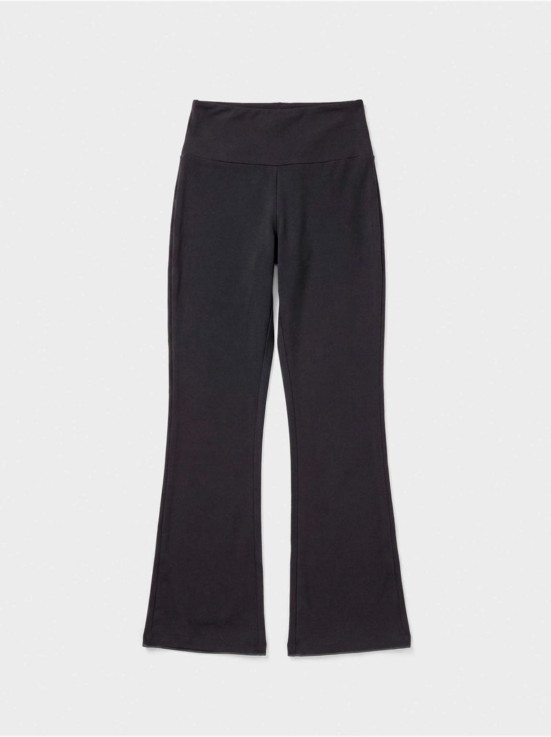 Pantalón largo flare Negro - Kiabi