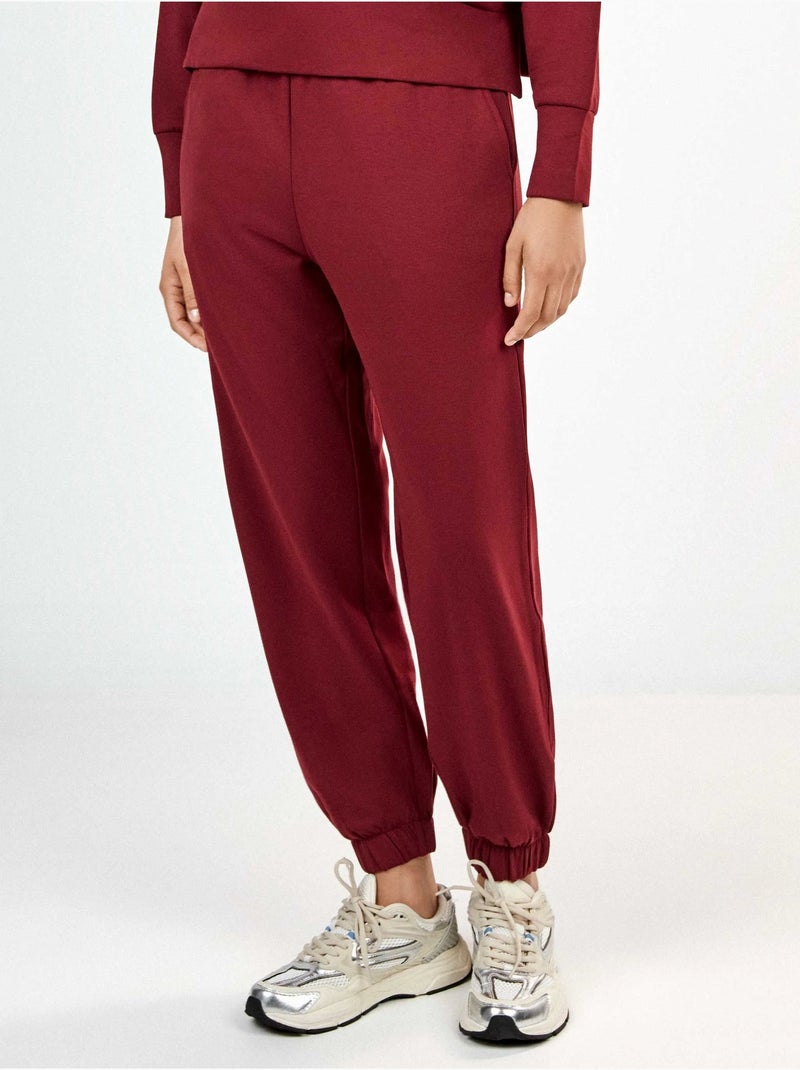 Pantalón largo jogger felpa Granate - Kiabi