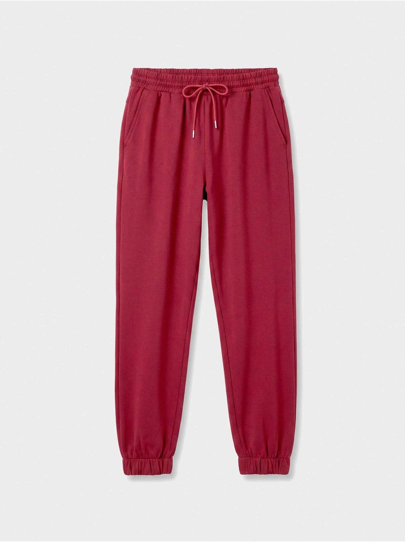 Pantalón largo jogger felpa Granate - Kiabi