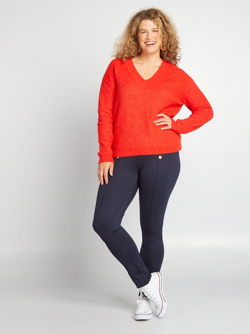 Pantalón legging con botones dorados AZUL - Kiabi
