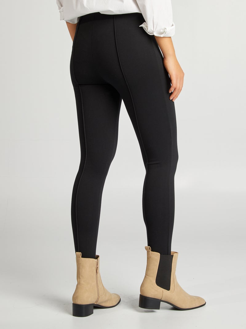 Pantalón legging con botones dorados negro - Kiabi