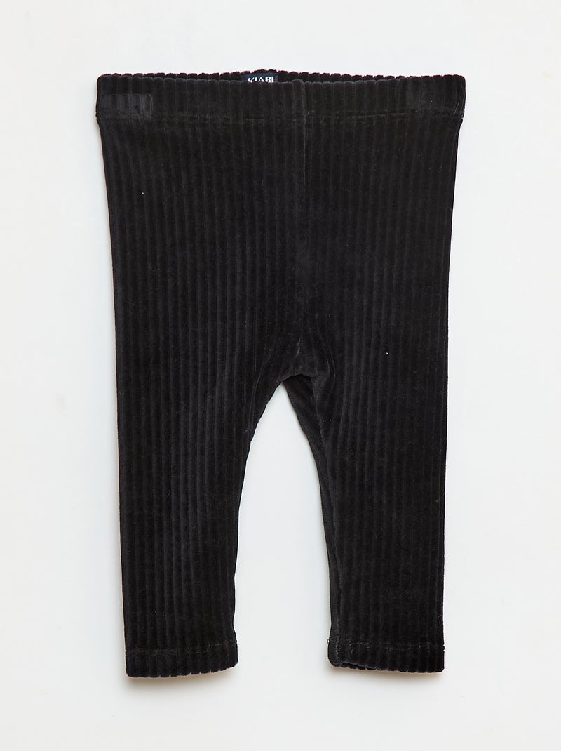 Pantalón legging de terciopelo Negro - Kiabi