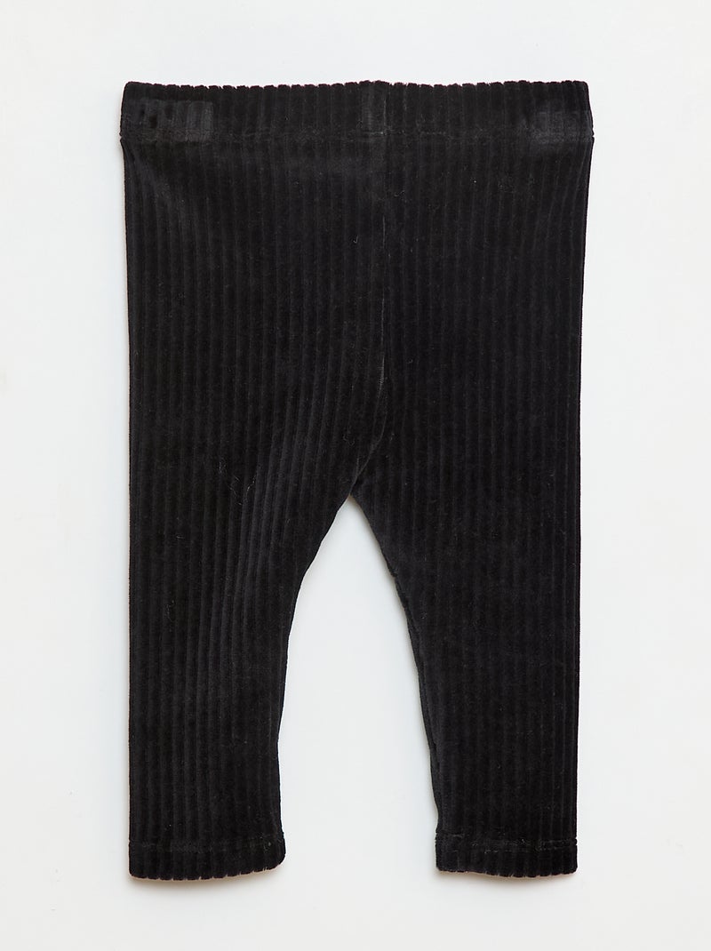Pantalón legging de terciopelo Negro - Kiabi