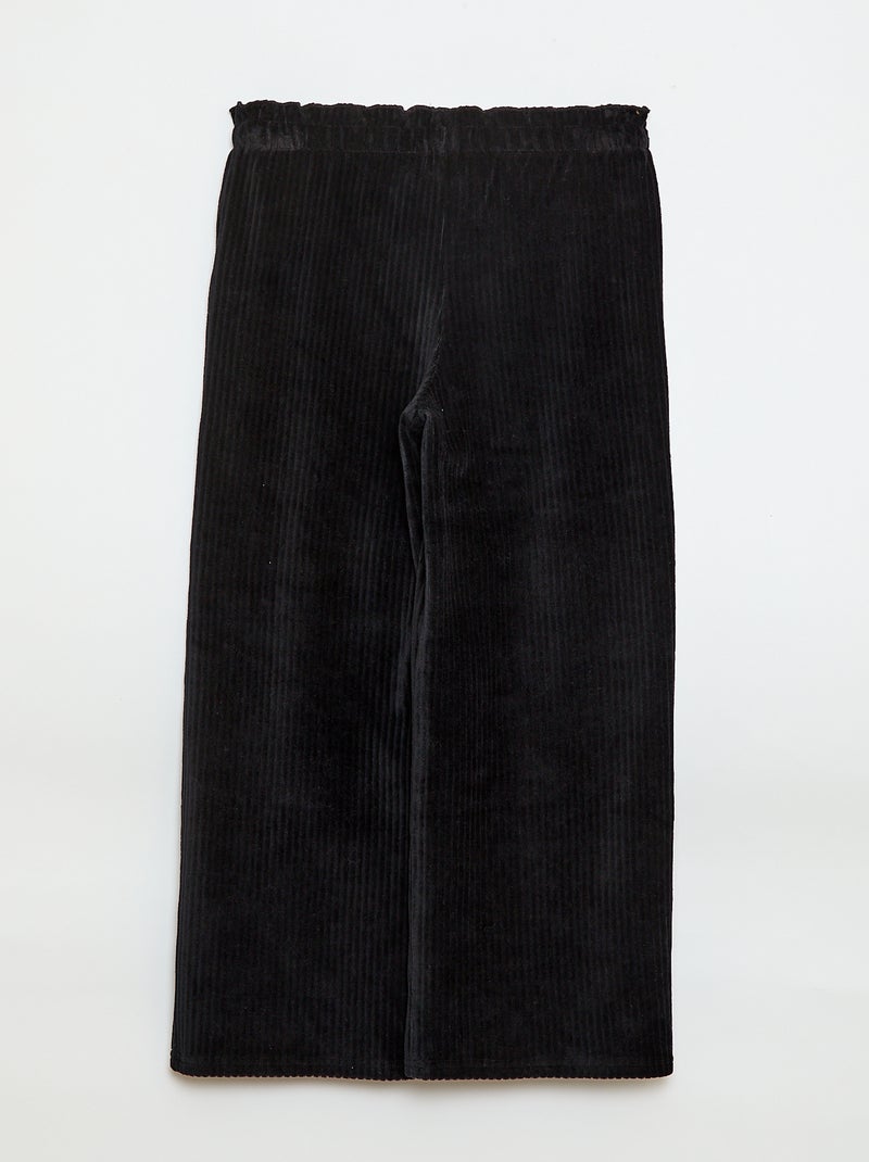 Pantalón legging de wide leg en pana Negro - Kiabi