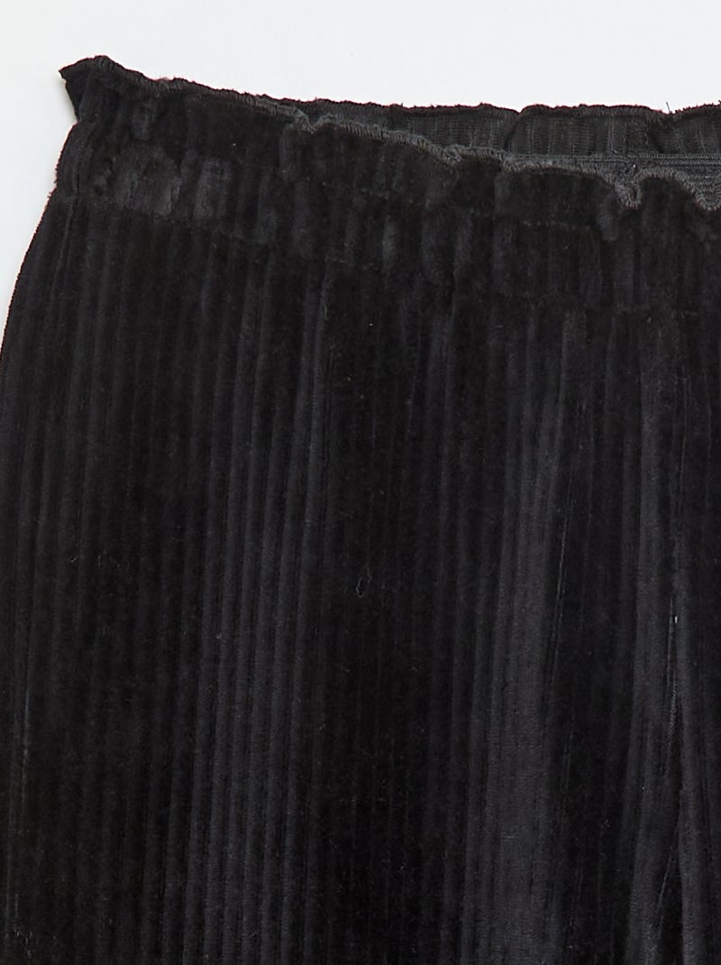Pantalón legging de wide leg en pana Negro - Kiabi