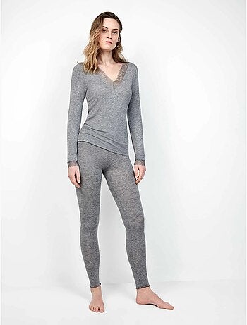 Pantalón legging térmico ligero con cintura doble