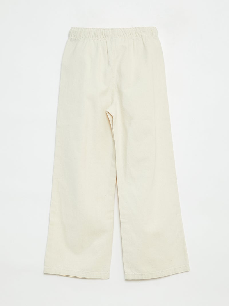 Pantalón ligero con corte ancho Blanco - Kiabi