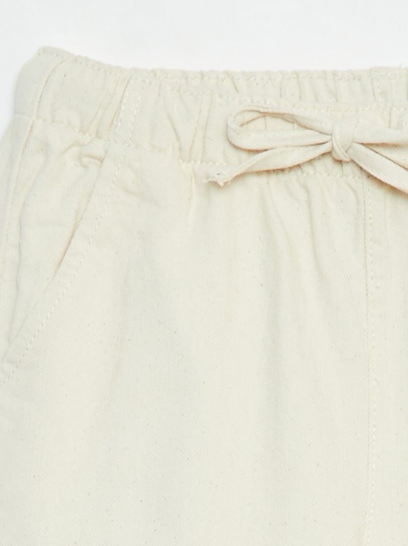 Pantalón ligero con corte ancho Blanco - Kiabi