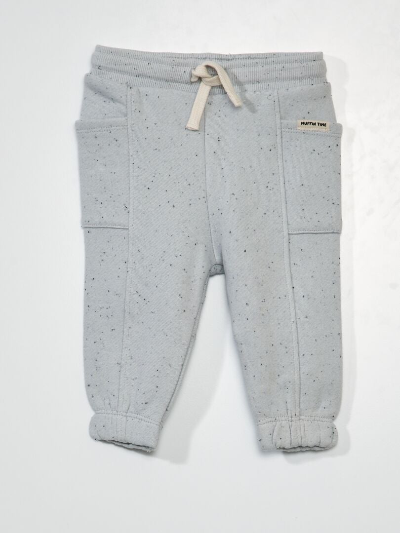 Pantalón ligero de chándal efecto moteado gris claro - Kiabi
