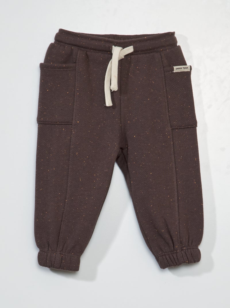 Pantalón ligero de chándal efecto moteado marrón - Kiabi