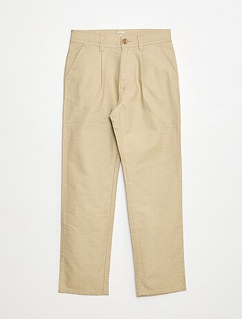 Pantalón ligero efecto lino en Oxford