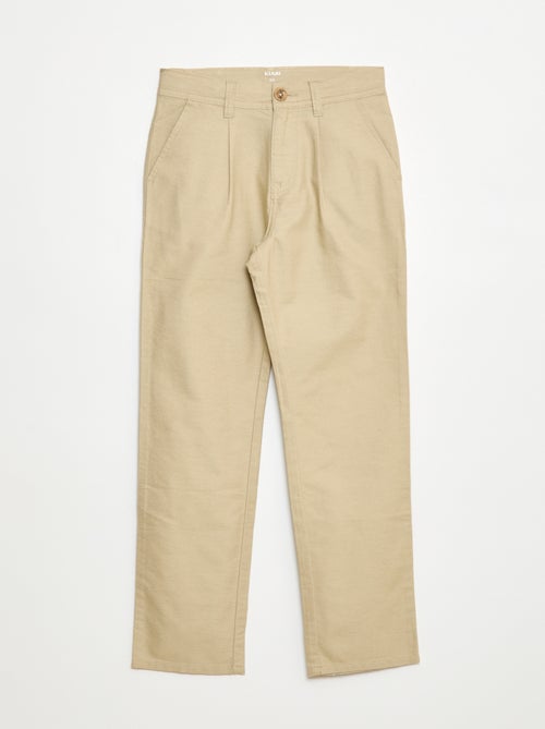 Pantalón ligero efecto lino en Oxford - Kiabi