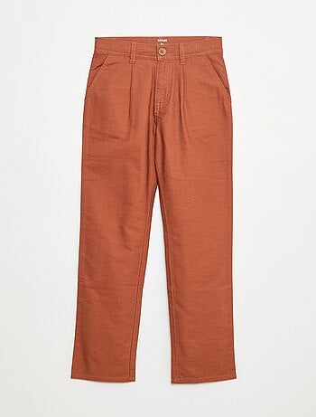 Pantalón ligero efecto lino en Oxford