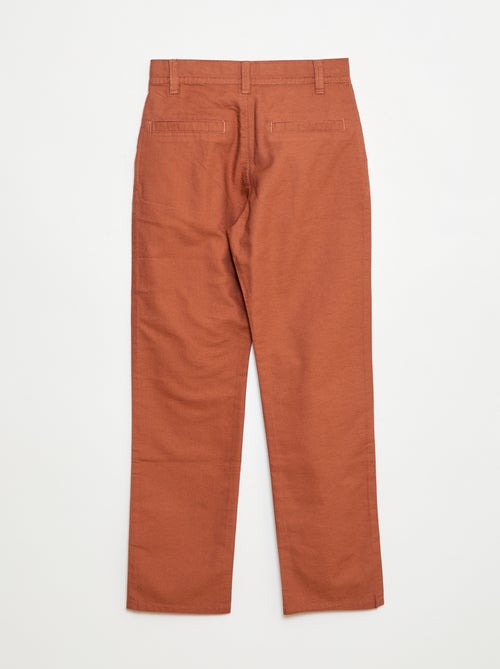 Pantalón ligero efecto lino en oxford - Kiabi