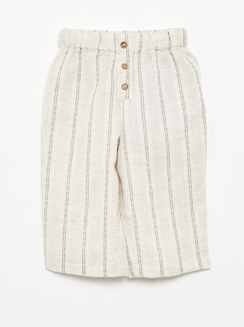 Pantalón ligero rayado - Kiabi