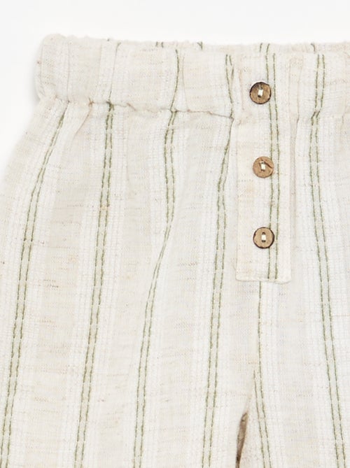 Pantalón ligero rayado - Kiabi