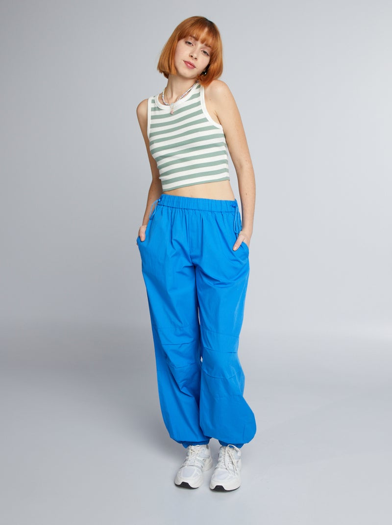 Pantalón ligero y ancho AZUL - Kiabi