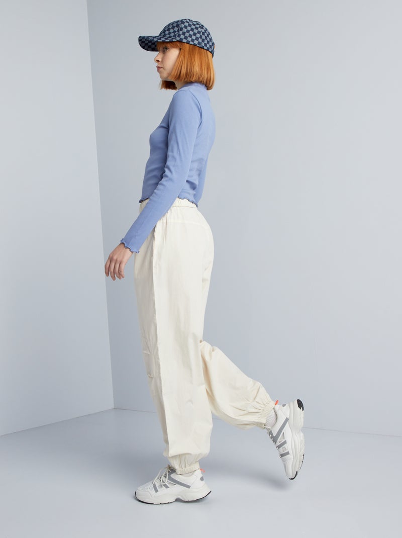 Pantalón ligero y ancho BEIGE - Kiabi