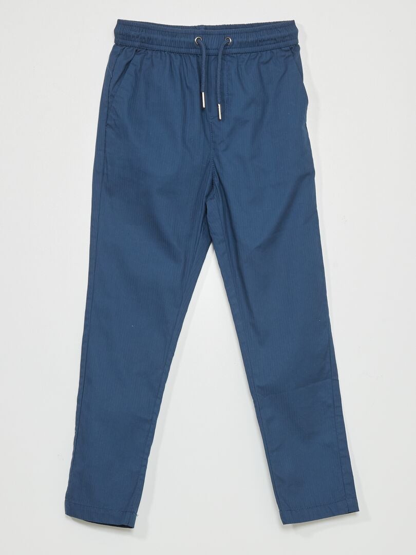Pantalón liso a rayas azul - Kiabi