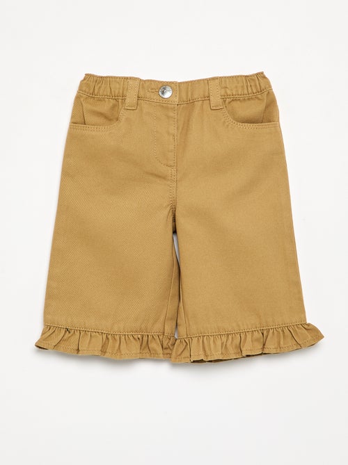 Pantalón liso con bajo volanteado - Kiabi