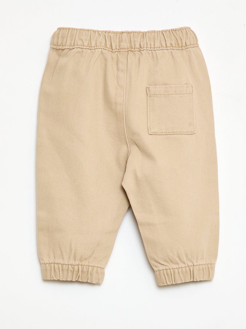 Pantalón liso corte relax fit Beige - Kiabi