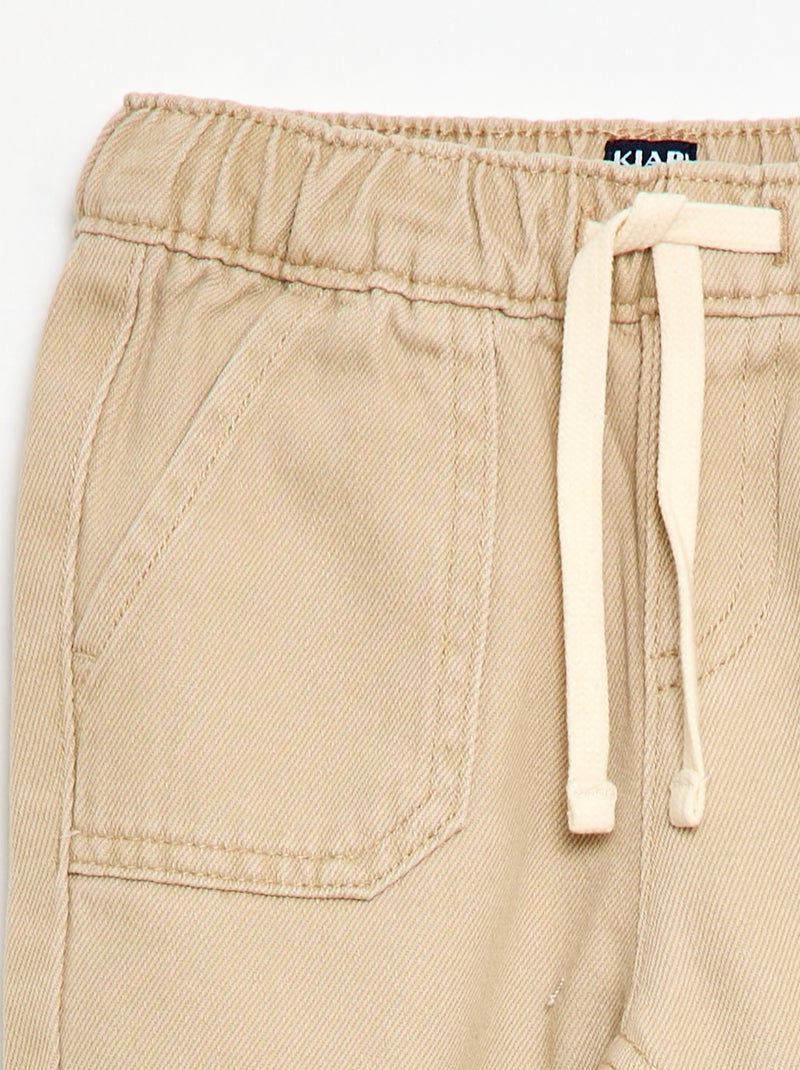 Pantalón liso corte relax fit Beige - Kiabi