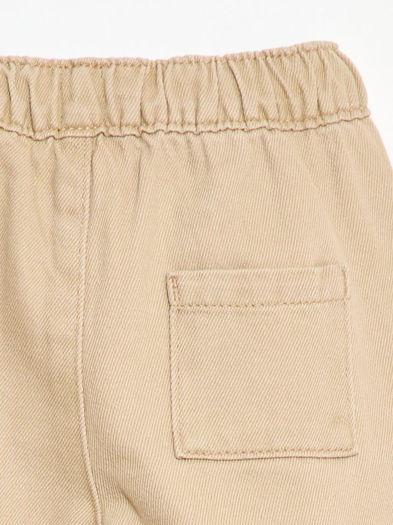 Pantalón liso corte relax fit Beige - Kiabi