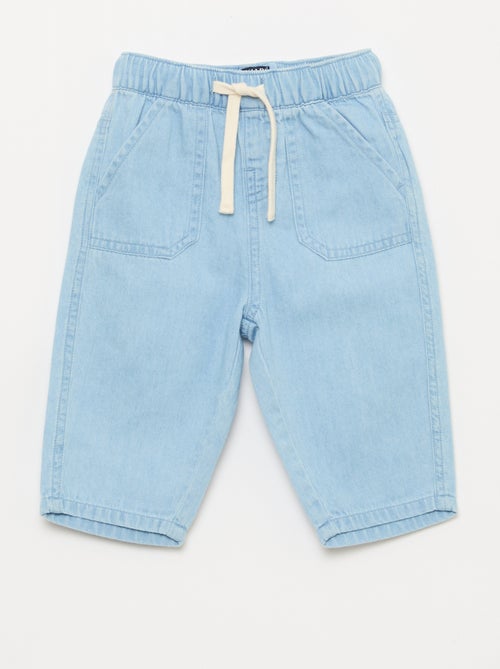 Pantalón liso corte relax fit con 2 bolsillos de parche - Kiabi