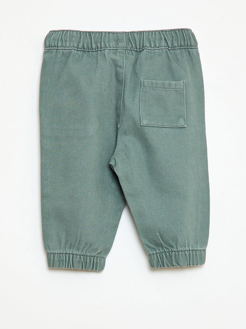 Pantalón liso corte relax fit Verde - Kiabi