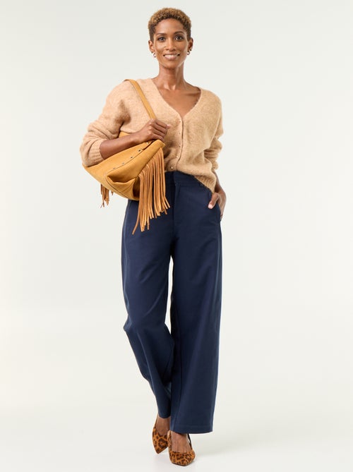 Pantalón liso de corte ancho - Kiabi