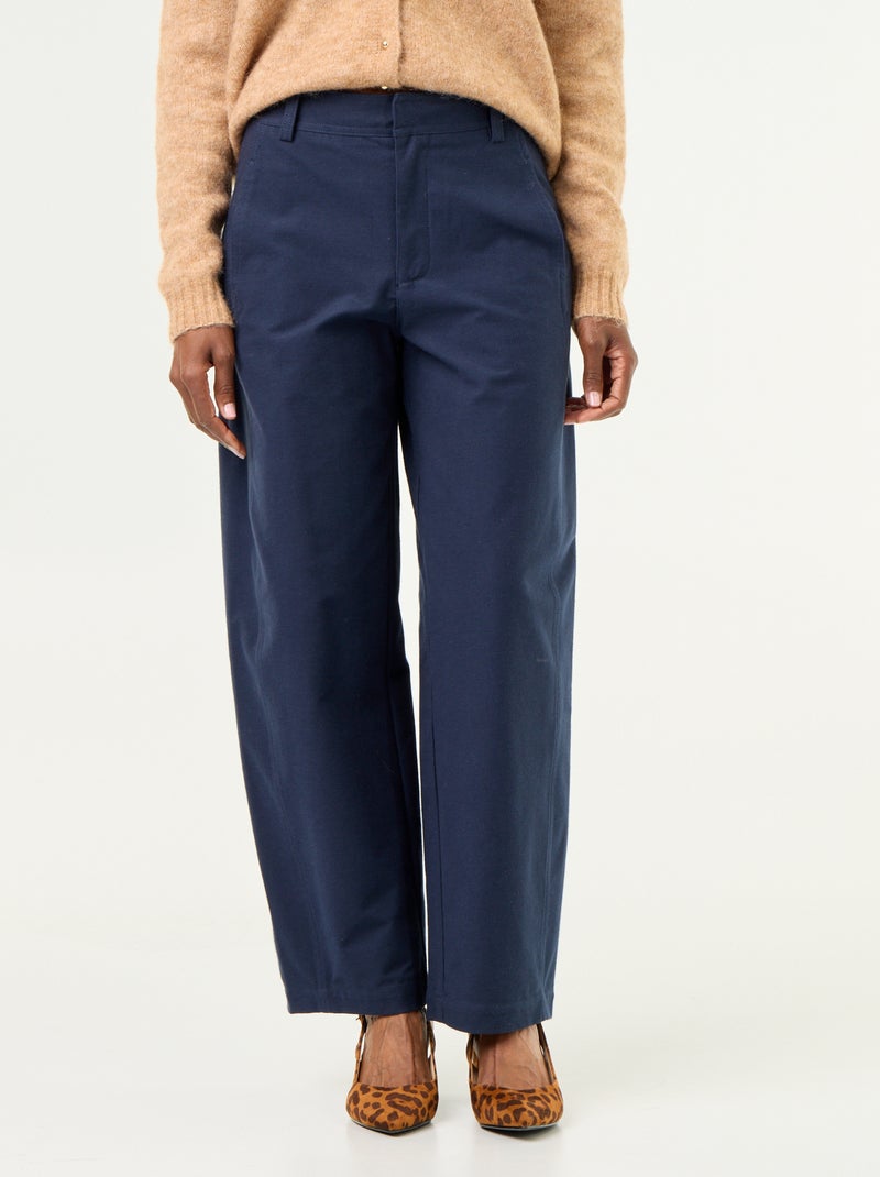 Pantalón liso de corte ancho Azul - Kiabi