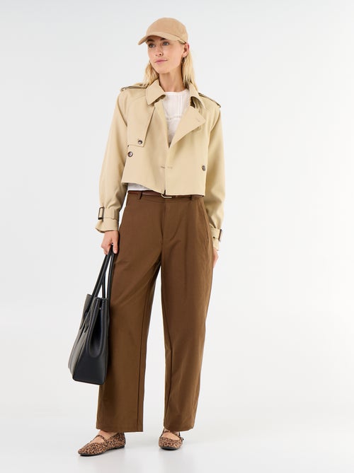 Pantalón liso de corte ancho - Kiabi