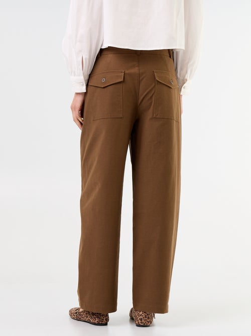 Pantalón liso de corte ancho - Kiabi