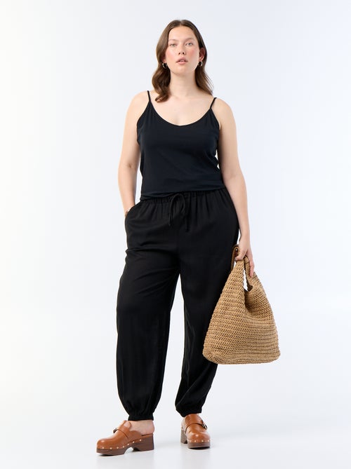 Pantalón liso de corte globo - Kiabi