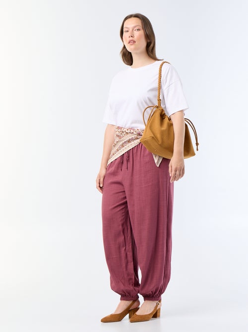 Pantalón liso de corte globo - Kiabi
