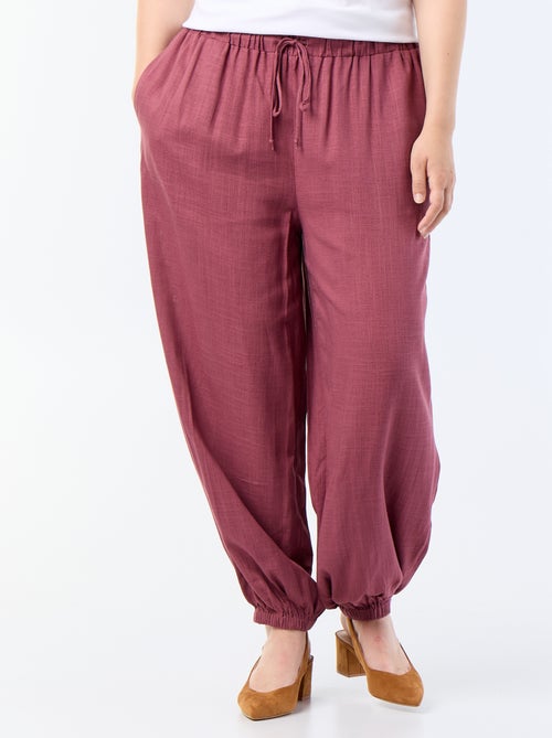 Pantalón liso de corte globo - Kiabi
