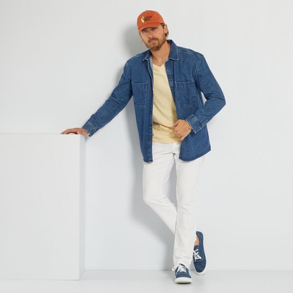 Pantalón liso de lino Hombre talla S-XXL - blanco - Kiabi - 20,00€