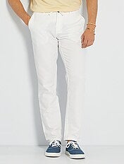 Pantalon lino blanco con descuentos | Kiabi
