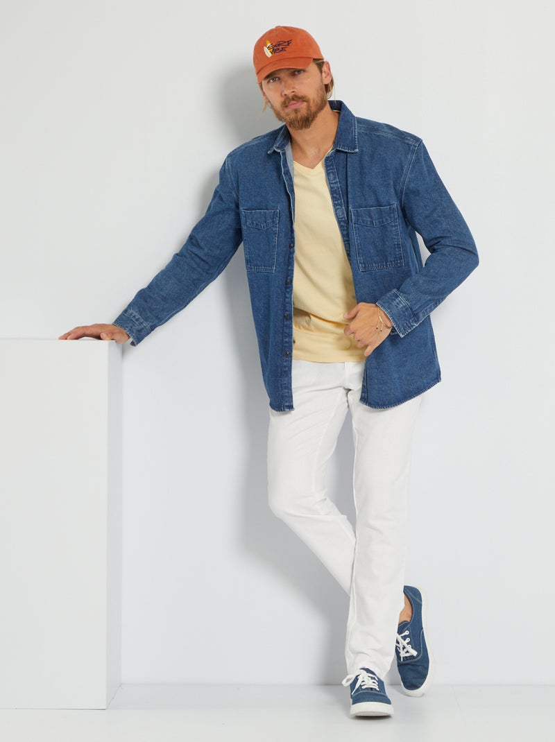 Pantalón liso de lino Blanco - Kiabi