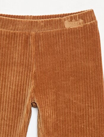 Pantalón liso de terciopelo grueso