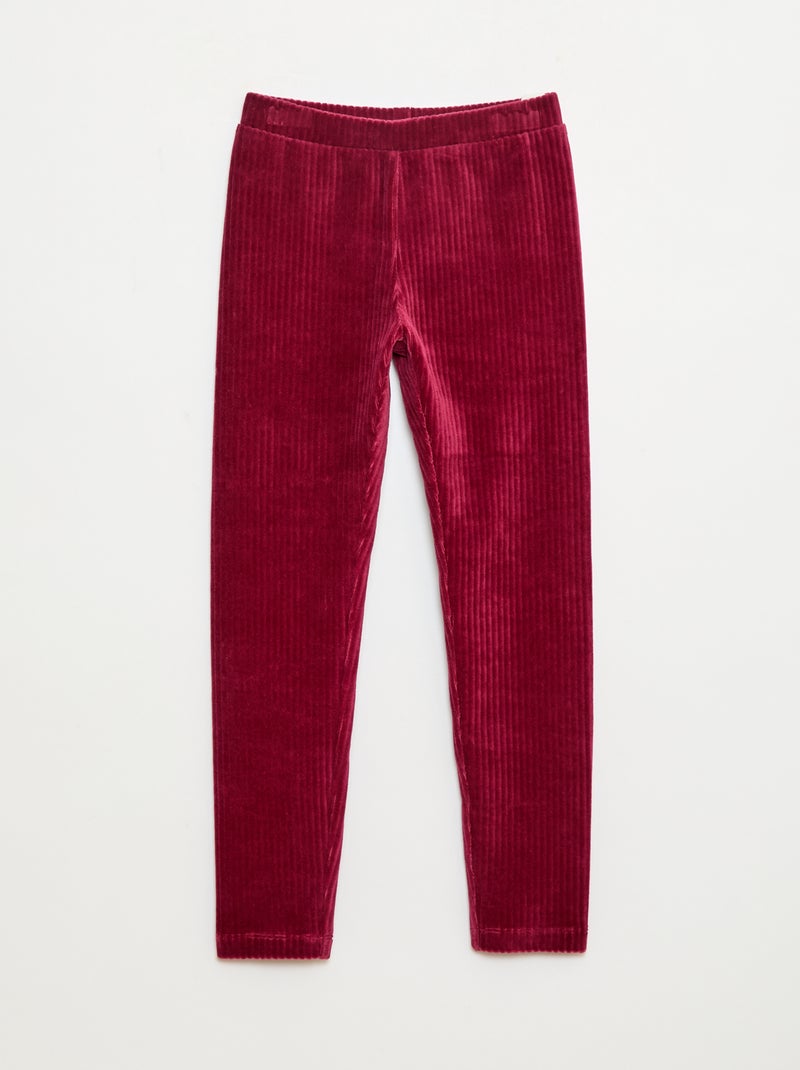 Pantalón liso de pana gruesa Rojo - Kiabi
