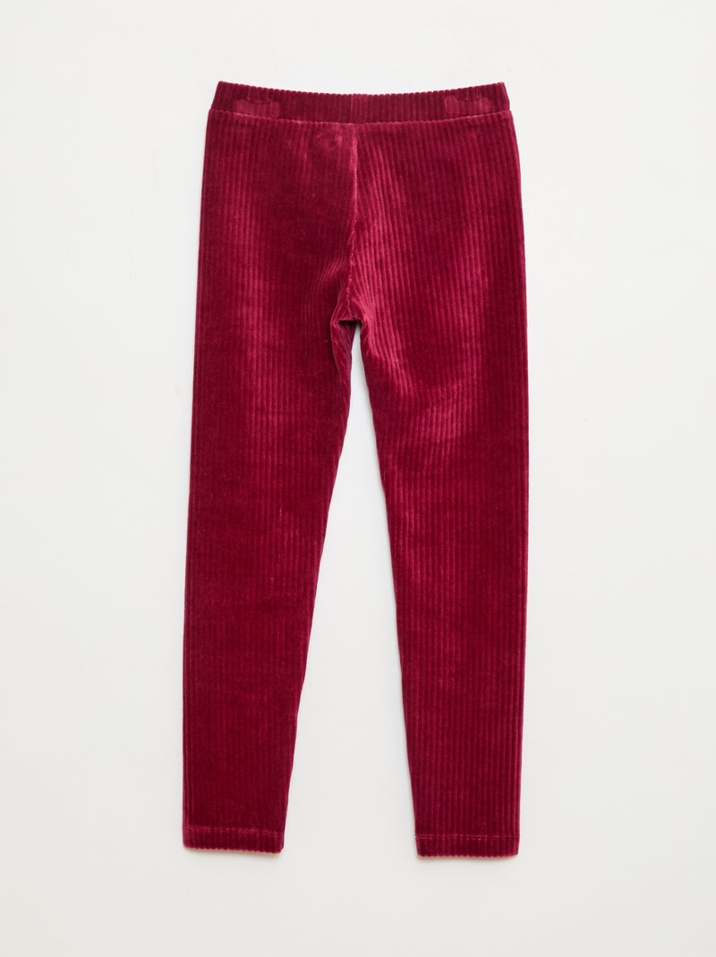 Pantalón liso de pana gruesa Rojo - Kiabi