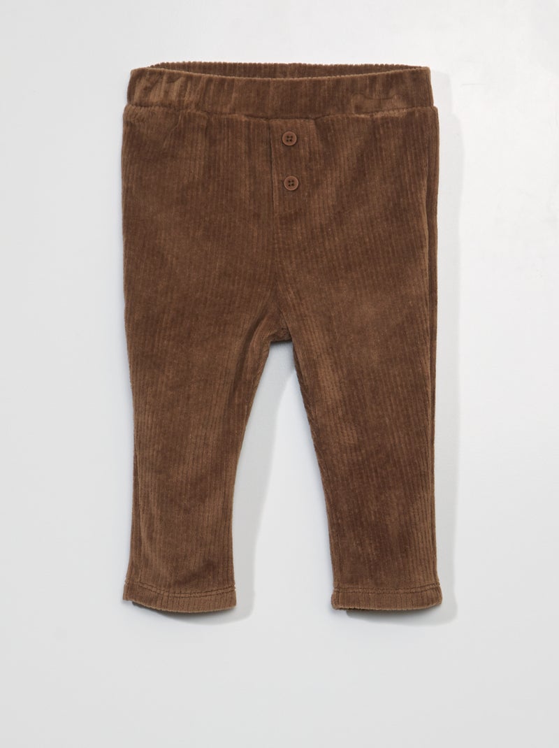 Pantalón liso de pana NARANJA - Kiabi