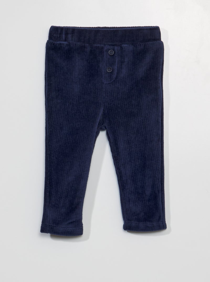 Pantalón liso de pana NEGRO - Kiabi