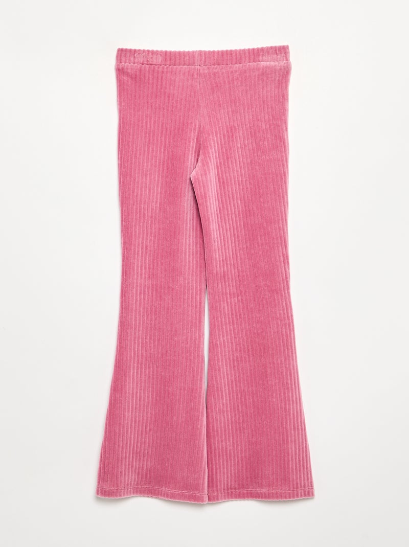 Pantalón liso de pana Rosa - Kiabi