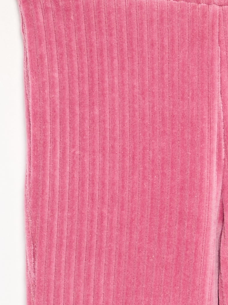Pantalón liso de pana Rosa - Kiabi