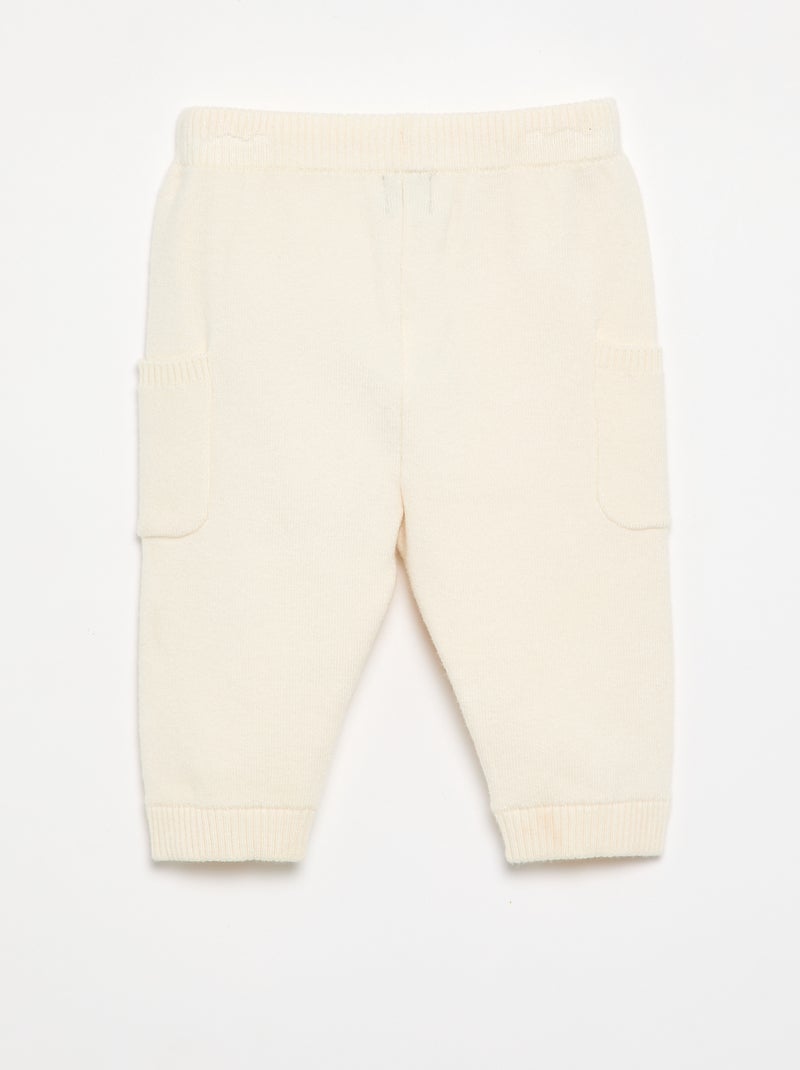 Pantalón liso de punto Blanco - Kiabi