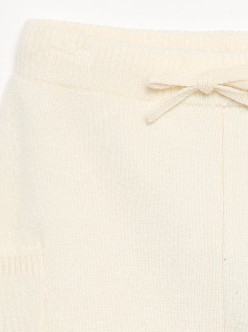 Pantalón liso de punto Blanco - Kiabi