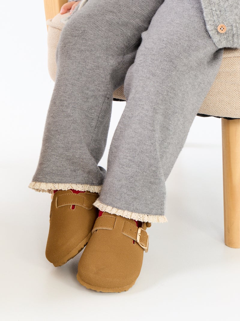 Pantalón liso de punto Gris - Kiabi